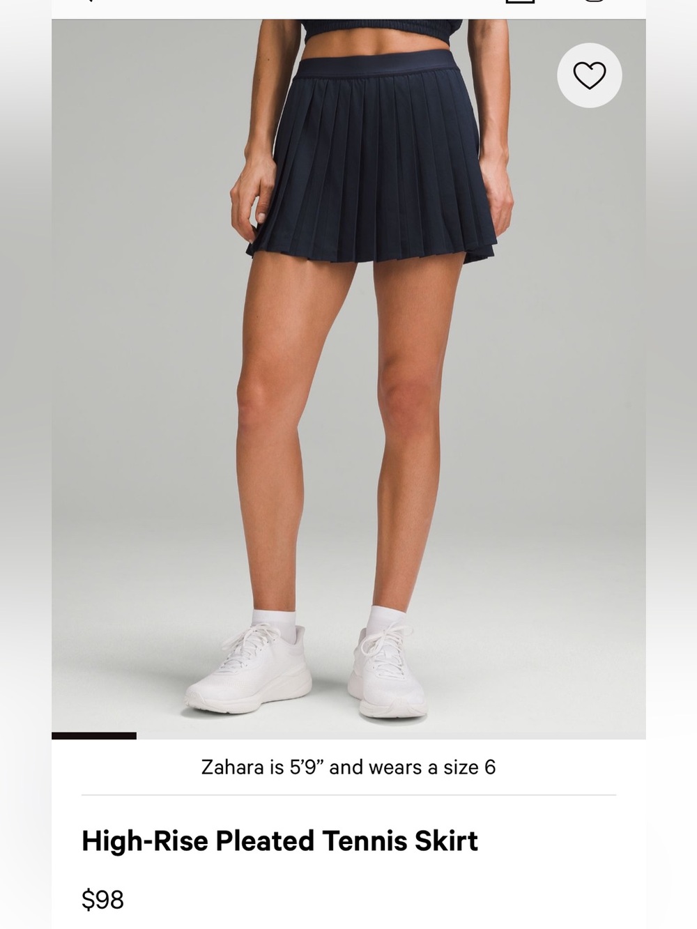 High-Rise Pleated Tennis Skirt - True Navy 10